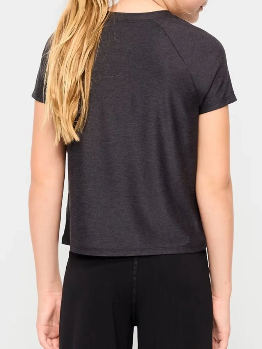 NWT Girls Old Navy CloudMotion Active T-Shirt (Black/Gray) M